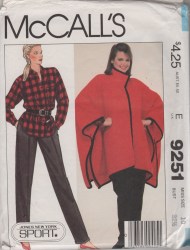 9251 JONES NY COLLAR PONCHO, LS YOKE SHIRT, PANTS PATTERN 6, 16